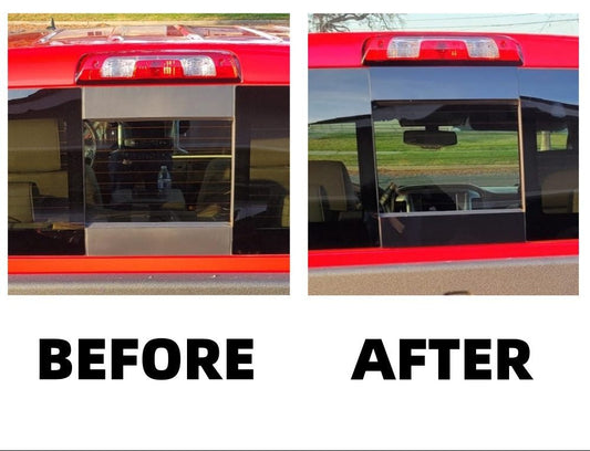 2014-2019 Silverado/Sierra Rear Window Bezel Gloss Black Vinyl Cover